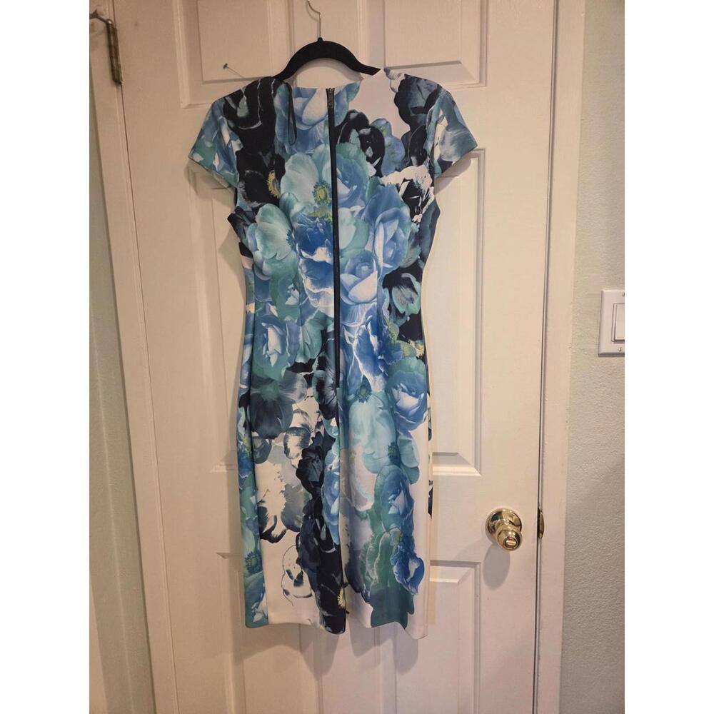 Vince camuto sz 6 Floral Print Cap Sleeve Midi Dress - Picture 6 of 11